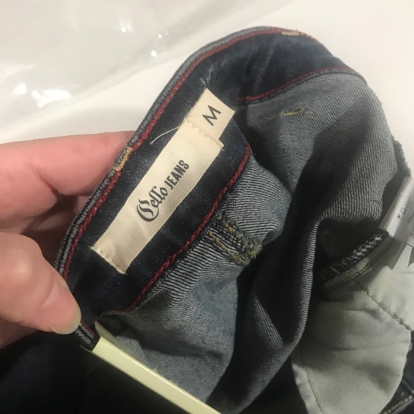 CELLO JEANS Blue Denim Jean Mid Length Button Front Straight Skirt Size M New! - Picture 10 of 15